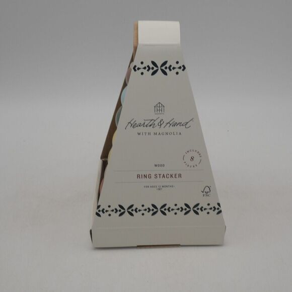 NEW Hearth & Hand With Magnolia Wood Ring Stacker Baby Learning Stacking Toy - Picture 3 of 7